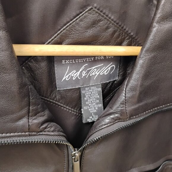 LORD & TAYLOR GENUINE LEATHER JACKET (MEN’S) - Picture 4 of 5